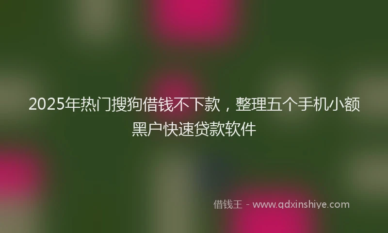 2025年热门搜狗借钱不下款，整理五个手机小额黑户快速贷款软件