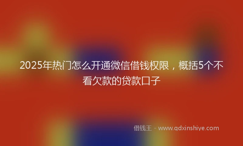 2025年热门怎么开通微信借钱权限，概括5个不看欠款的贷款口子