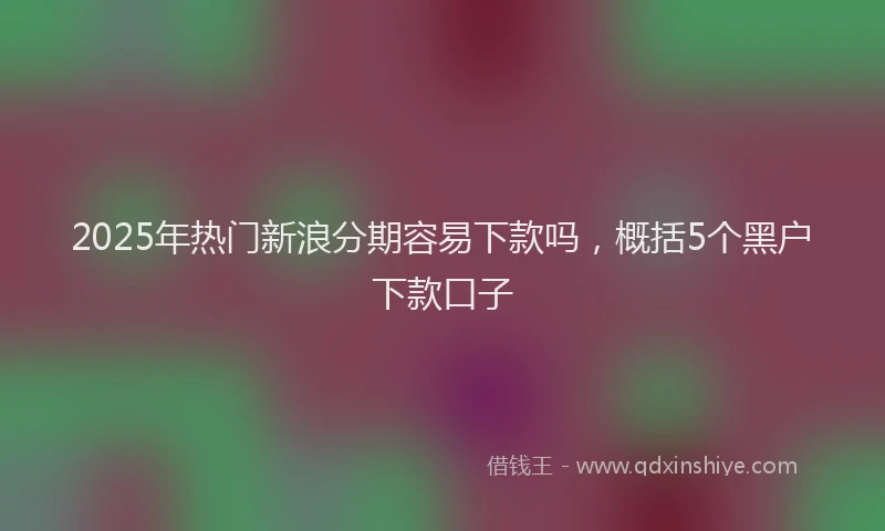 2025年热门新浪分期容易下款吗，概括5个黑户下款口子