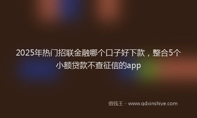 2025年热门招联金融哪个口子好下款，整合5个小额贷款不查征信的app