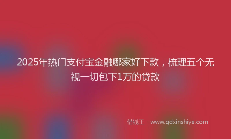 2025年热门支付宝金融哪家好下款，梳理五个无视一切包下1万的贷款