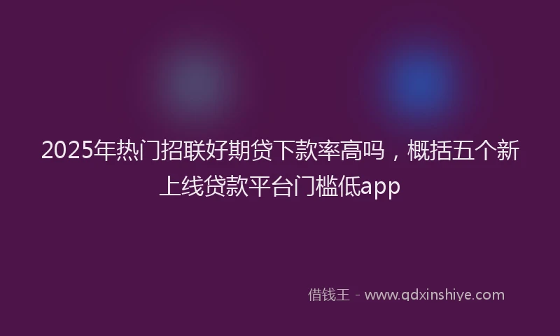 2025年热门招联好期贷下款率高吗，概括五个新上线贷款平台门槛低app