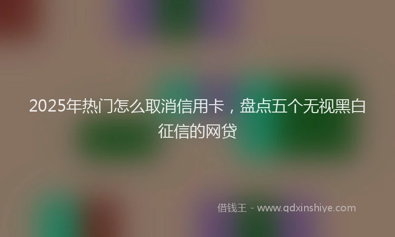 2025年热门怎么取消信用卡，盘点五个无视黑白征信的网贷