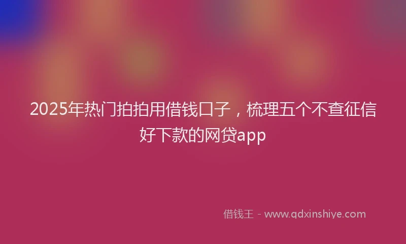 2025年热门拍拍用借钱口子，梳理五个不查征信好下款的网贷app