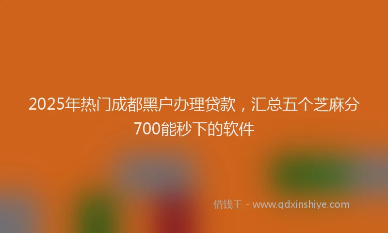 2025年热门成都黑户办理贷款，汇总五个芝麻分700能秒下的软件