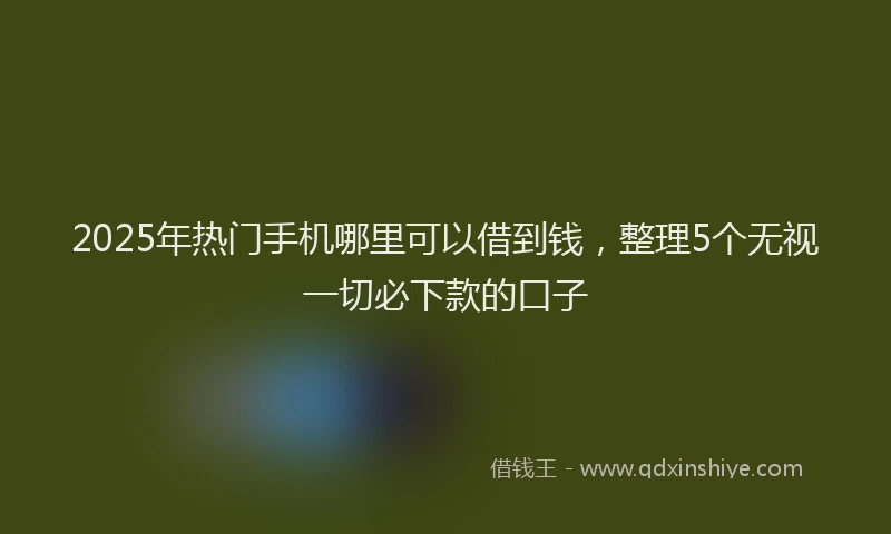 2025年热门手机哪里可以借到钱，整理5个无视一切必下款的口子