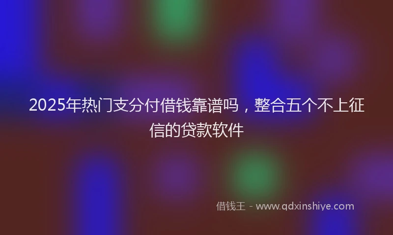 2025年热门支分付借钱靠谱吗，整合五个不上征信的贷款软件