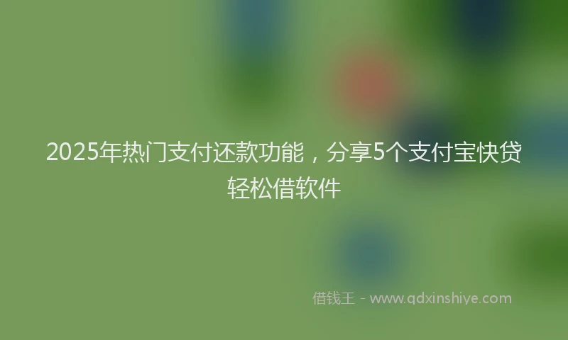 2025年热门支付还款功能，分享5个支付宝快贷轻松借软件