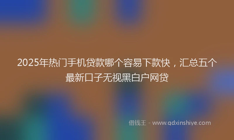 2025年热门手机贷款哪个容易下款快，汇总五个最新口子无视黑白户网贷