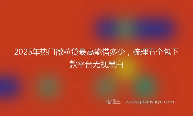 2025年热门微粒贷最高能借多少，梳理五个包下款平台无视黑白