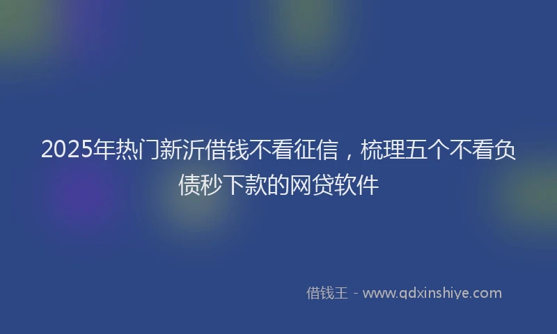 2025年热门新沂借钱不看征信，梳理五个不看负债秒下款的网贷软件