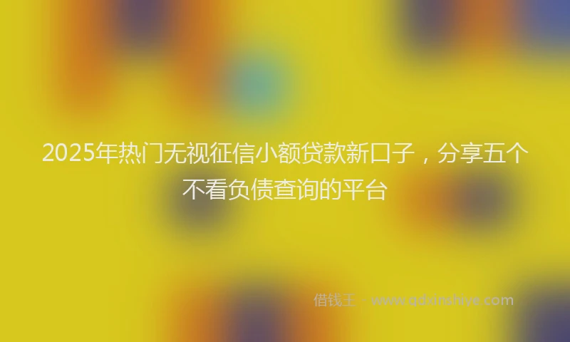 2025年热门无视征信小额贷款新口子，分享五个不看负债查询的平台