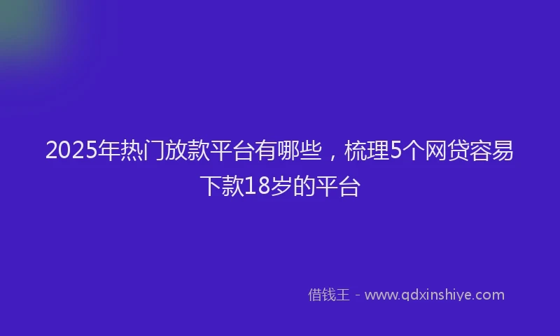 2025年热门放款平台有哪些，梳理5个网贷容易下款18岁的平台