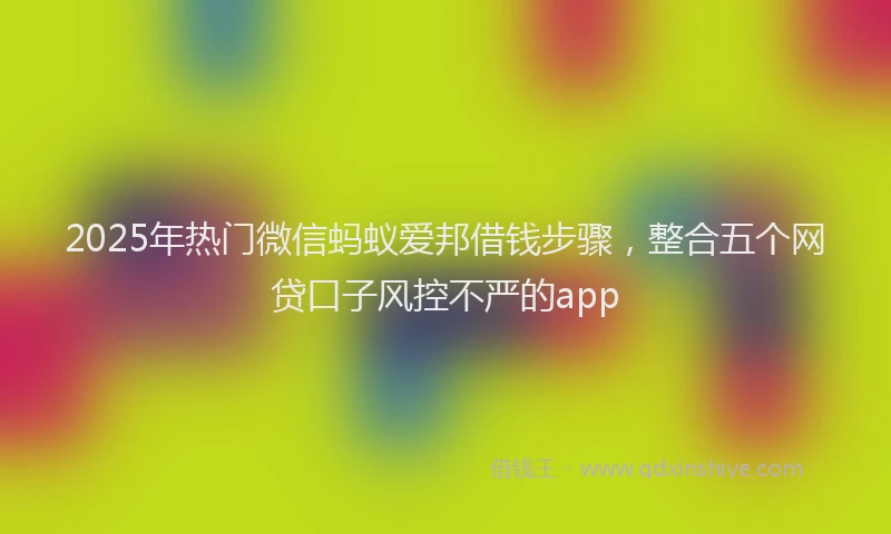 2025年热门微信蚂蚁爱邦借钱步骤，整合五个网贷口子风控不严的app