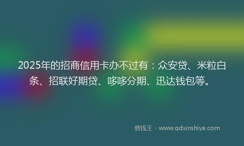 2025年的招商信用卡办不过有：众安贷、米粒白条、招联好期贷、哆哆分期、迅达钱包等。