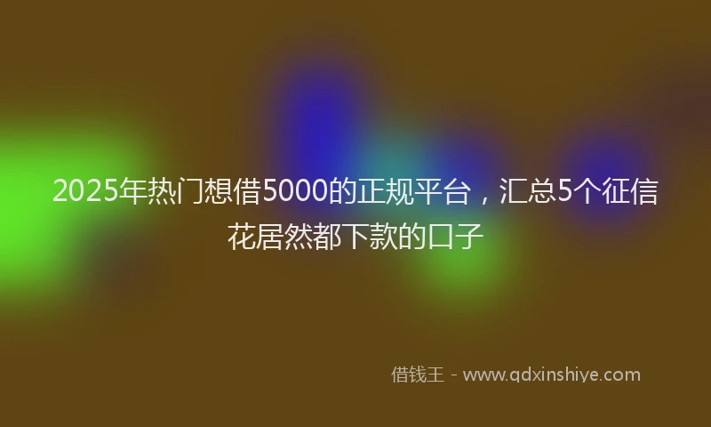 2025年热门想借5000的正规平台，汇总5个征信花居然都下款的口子
