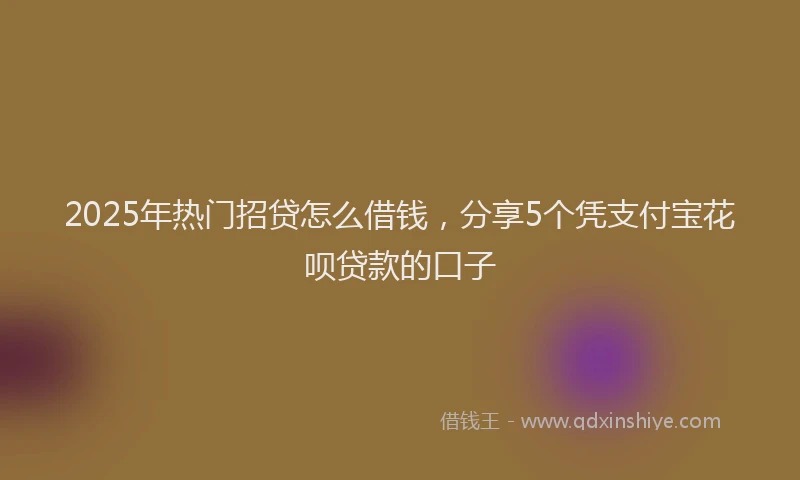 2025年热门招贷怎么借钱，分享5个凭支付宝花呗贷款的口子
