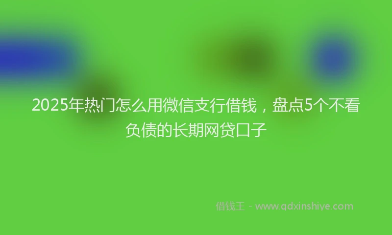 2025年热门怎么用微信支行借钱，盘点5个不看负债的长期网贷口子