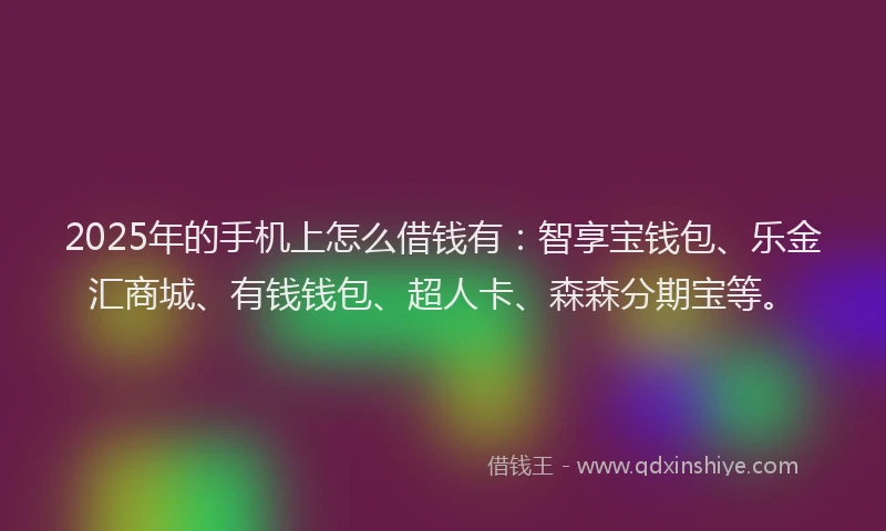 2025年的手机上怎么借钱有：智享宝钱包、乐金汇商城、有钱钱包、超人卡、森森分期宝等。