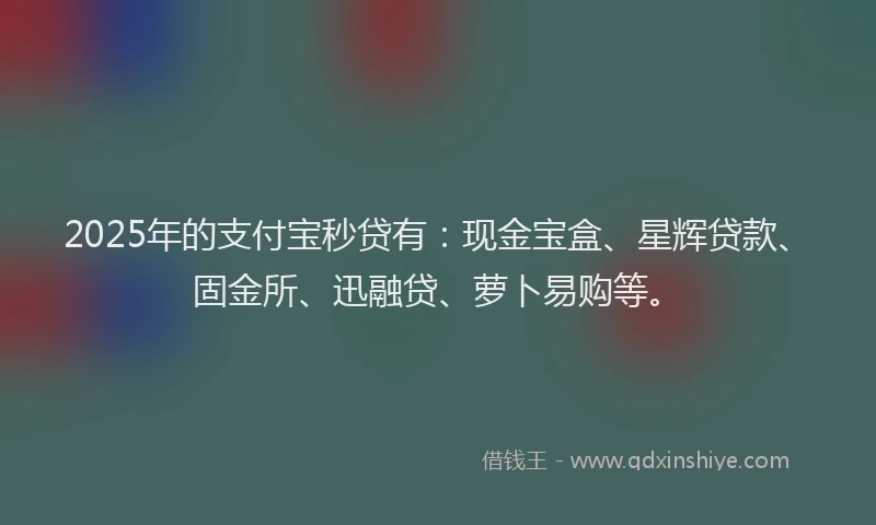 2025年的支付宝秒贷有：现金宝盒、星辉贷款、固金所、迅融贷、萝卜易购等。