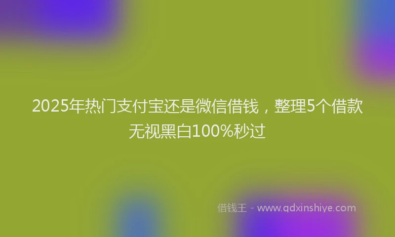 2025年热门支付宝还是微信借钱，整理5个借款无视黑白100%秒过