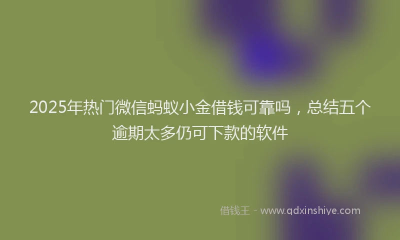 2025年热门微信蚂蚁小金借钱可靠吗，总结五个逾期太多仍可下款的软件