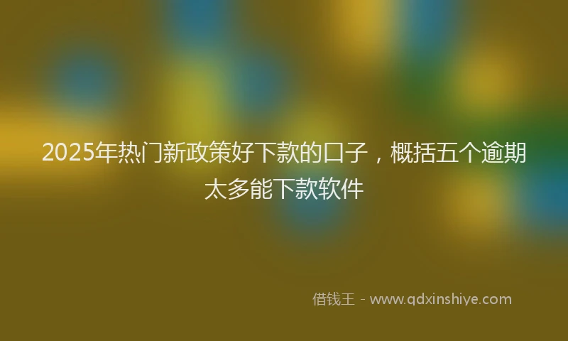 2025年热门新政策好下款的口子，概括五个逾期太多能下款软件