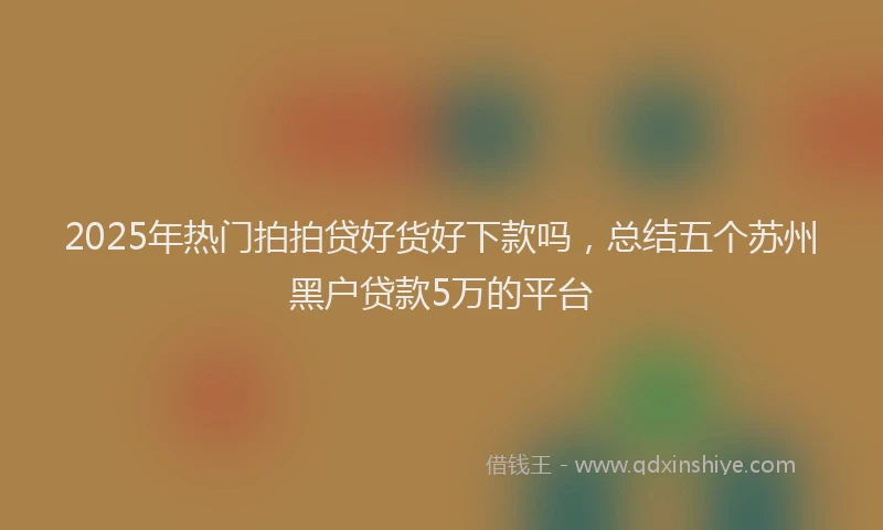 2025年热门拍拍贷好货好下款吗，总结五个苏州黑户贷款5万的平台