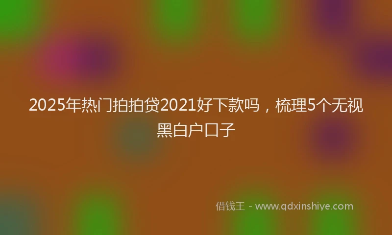 2025年热门拍拍贷2021好下款吗，梳理5个无视黑白户口子