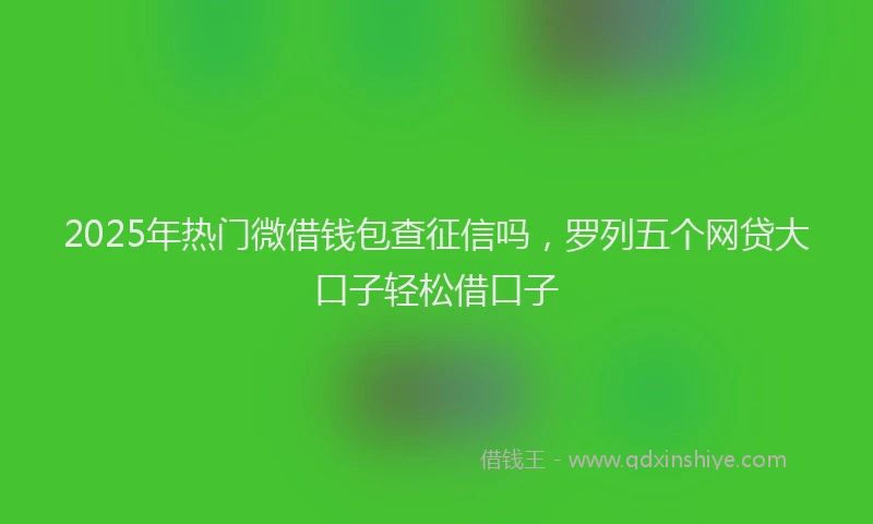 2025年热门微借钱包查征信吗，罗列五个网贷大口子轻松借口子