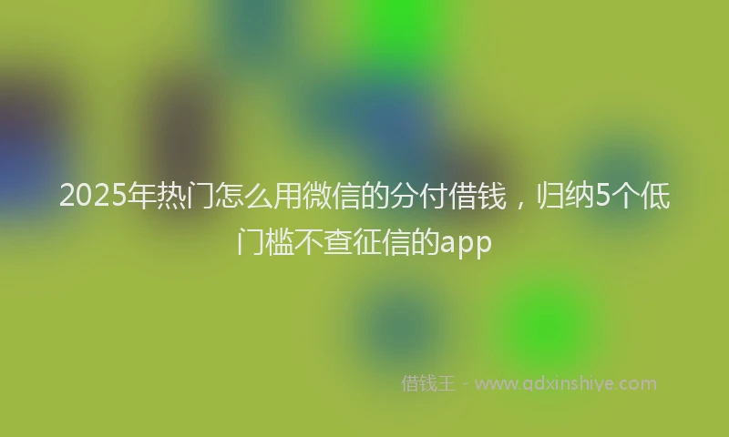 2025年热门怎么用微信的分付借钱，归纳5个低门槛不查征信的app