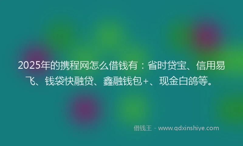 2025年的携程网怎么借钱有：省时贷宝、信用易飞、钱袋快融贷、鑫融钱包+、现金白鸽等。