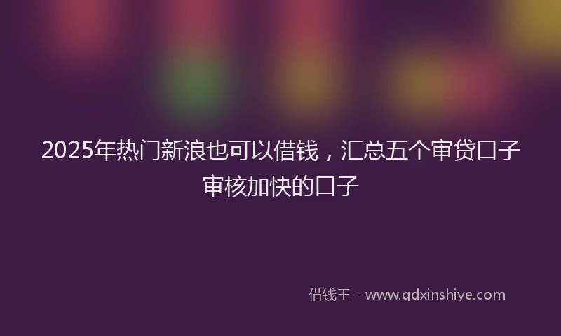 2025年热门新浪也可以借钱，汇总五个审贷口子审核加快的口子