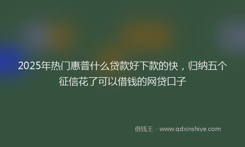 2025年热门惠普什么贷款好下款的快，归纳五个征信花了可以借钱的网贷口子