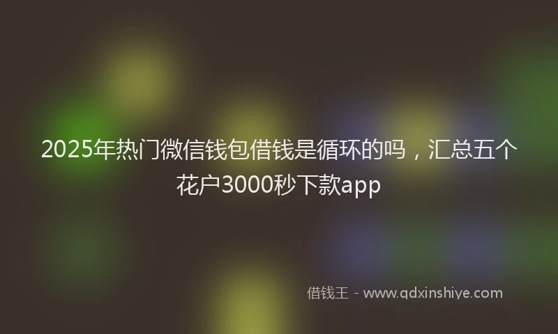 2025年热门微信钱包借钱是循环的吗，汇总五个花户3000秒下款app