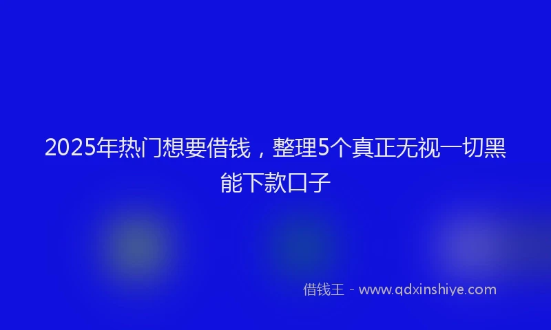 2025年热门想要借钱，整理5个真正无视一切黑能下款口子