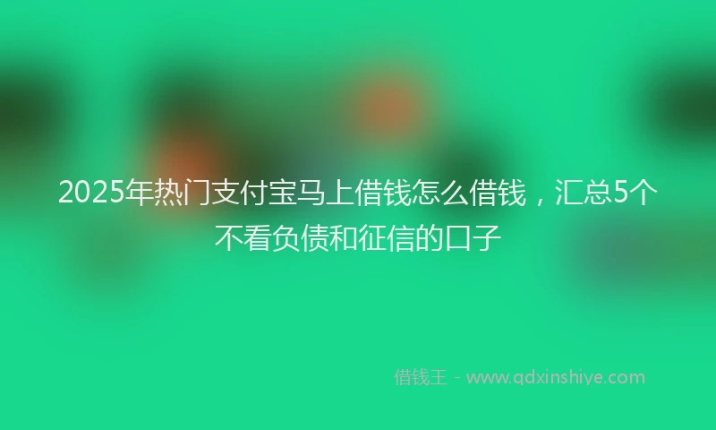 2025年热门支付宝马上借钱怎么借钱，汇总5个不看负债和征信的口子
