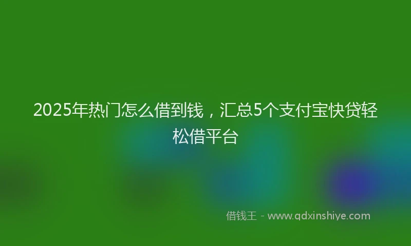 2025年热门怎么借到钱，汇总5个支付宝快贷轻松借平台