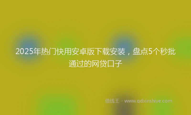 2025年热门快用安卓版下载安装，盘点5个秒批通过的网贷口子