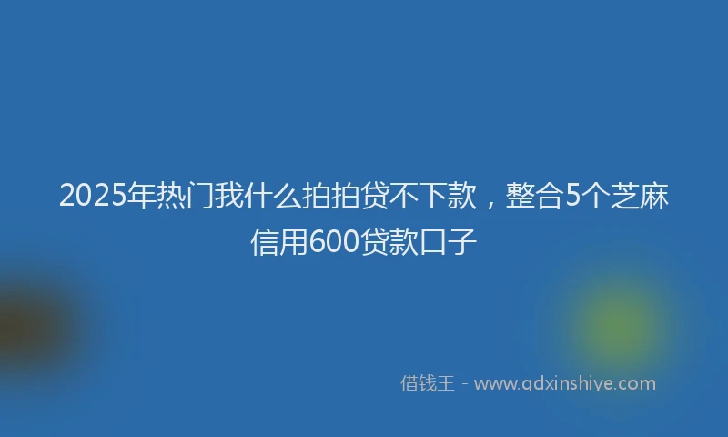 2025年热门我什么拍拍贷不下款，整合5个芝麻信用600贷款口子