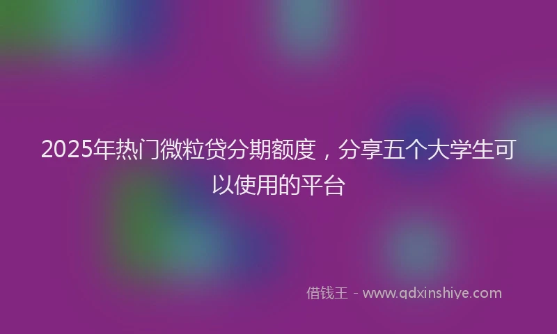 2025年热门微粒贷分期额度，分享五个大学生可以使用的平台