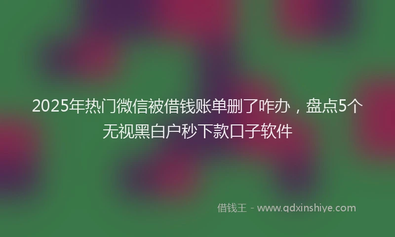 2025年热门微信被借钱账单删了咋办，盘点5个无视黑白户秒下款口子软件