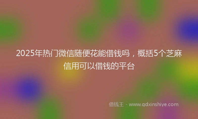 2025年热门微信随便花能借钱吗，概括5个芝麻信用可以借钱的平台
