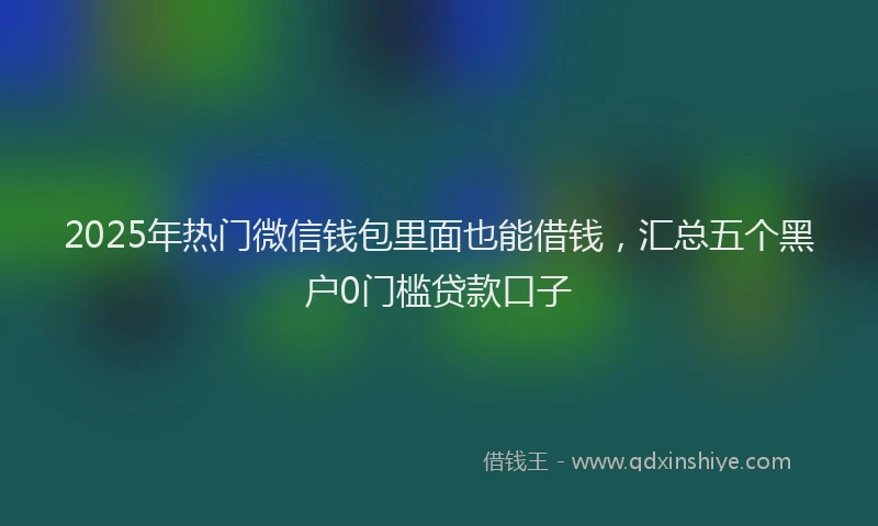 2025年热门微信钱包里面也能借钱，汇总五个黑户0门槛贷款口子