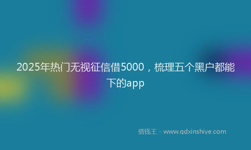 2025年热门无视征信借5000，梳理五个黑户都能下的app