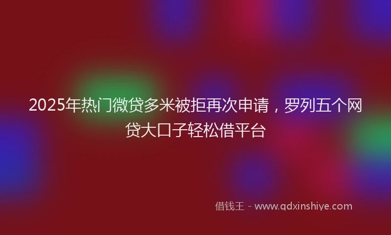 2025年热门微贷多米被拒再次申请，罗列五个网贷大口子轻松借平台