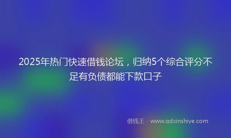 2025年热门快速借钱论坛，归纳5个综合评分不足有负债都能下款口子