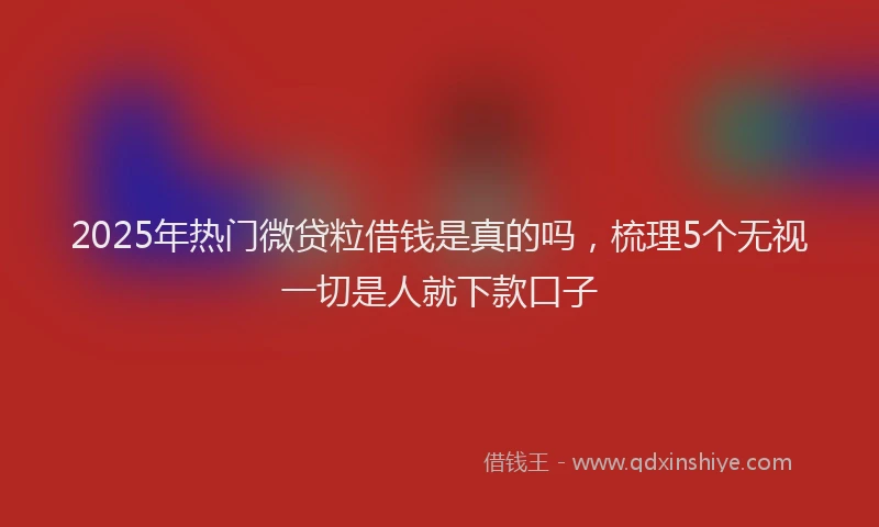 2025年热门微贷粒借钱是真的吗，梳理5个无视一切是人就下款口子