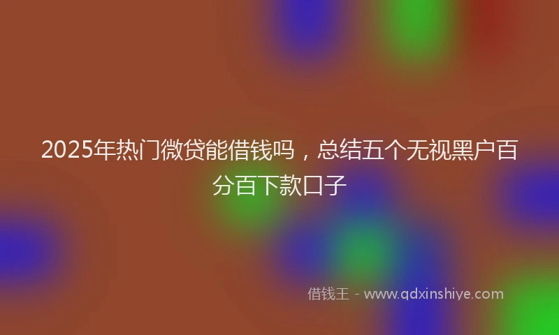 2025年热门微贷能借钱吗，总结五个无视黑户百分百下款口子