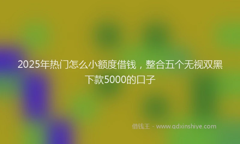2025年热门怎么小额度借钱，整合五个无视双黑下款5000的口子
